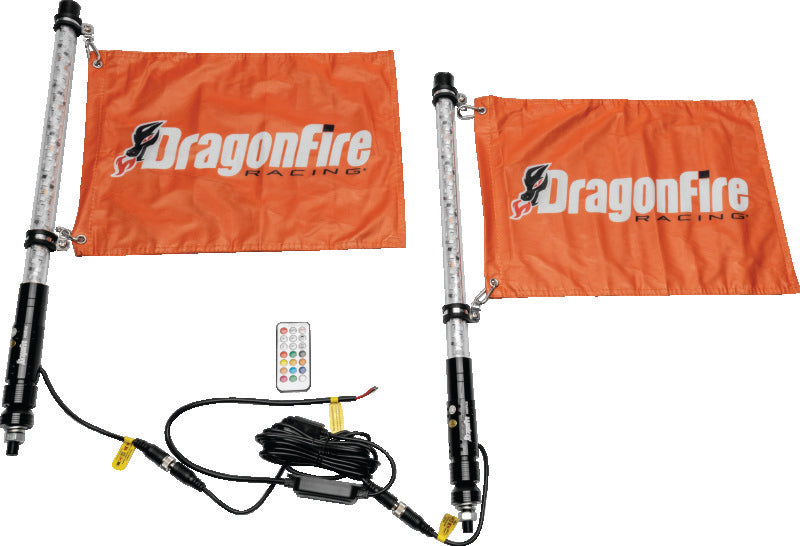 DragonFire Racing 2Ft Spiral Led Whip- Clear- sold in pairs - UTV/S...