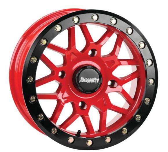 DragonFire Racing Typhon Wheel 15X10 4/156 5+5 +0 Machined Red - UT...
